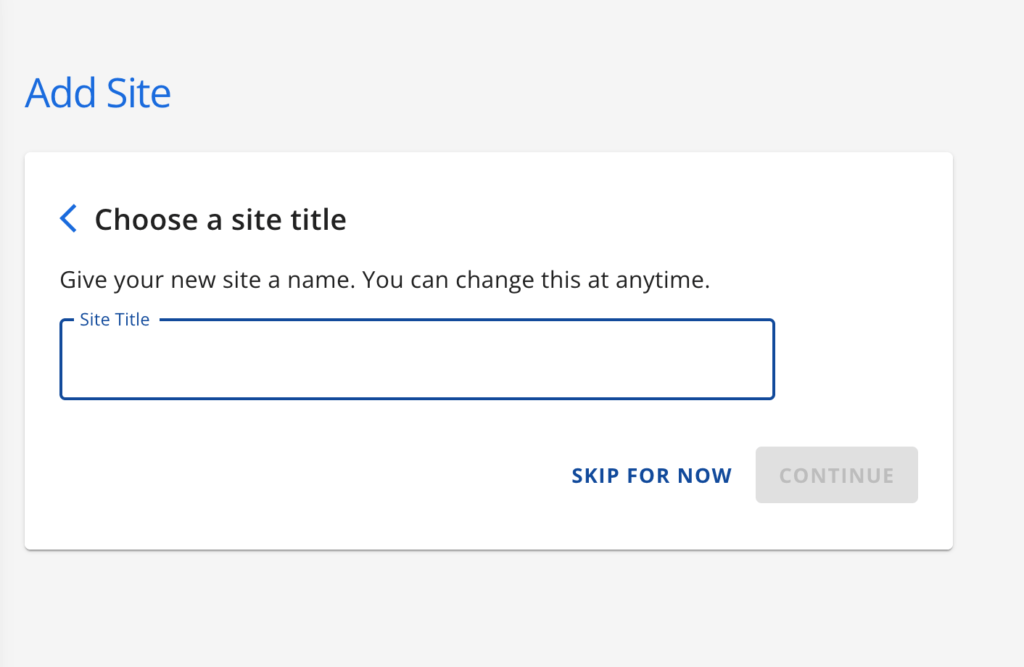 Choose site title